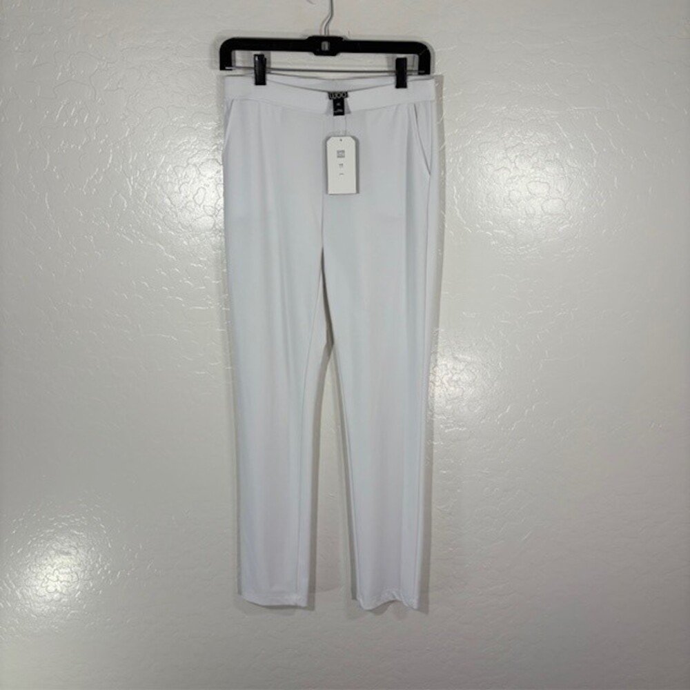 Clara Sun Woo Pants Womens XS White Straight Leg Knit Pull On Stretch